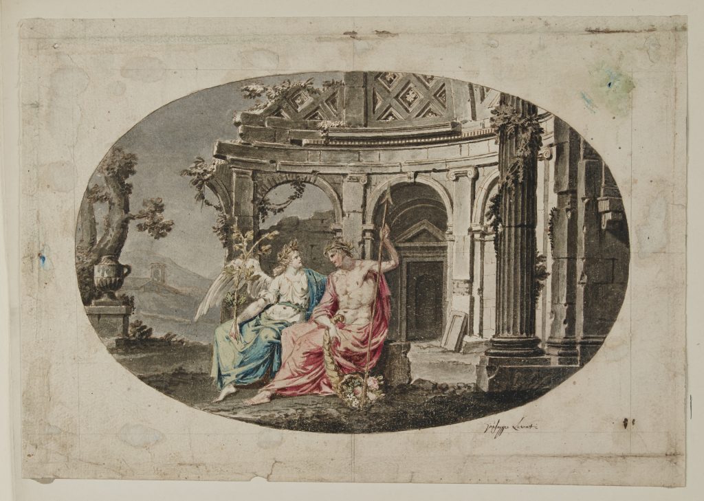 Giuseppe Levati capriccio per tarsia commode Serra Giuseppe Maggiolini